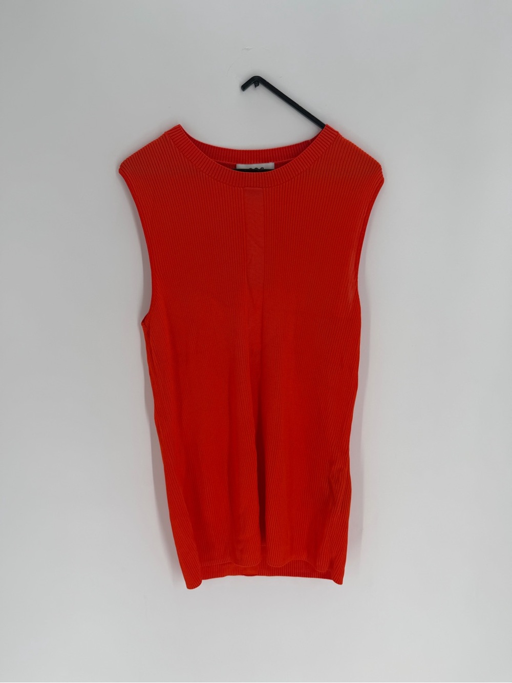 Cos Ribbed Knit Tank Top In Orange Red - Picture 2 of 7